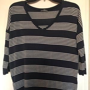 Market & Spruce navy and white striped sweater